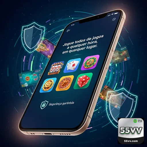 Jogador usando app casino em smartphone com jogos de casino na tela